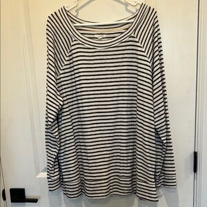 Maurices Black and White Striped Crew Neck Sweater